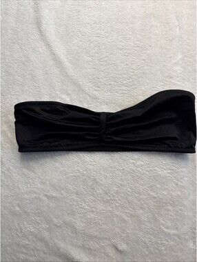 Victorias Secret Very Sexy Strapless Bandeau Bra Black Satin Wireless Size  M